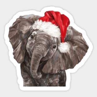 Christmas Baby Elephant Sticker